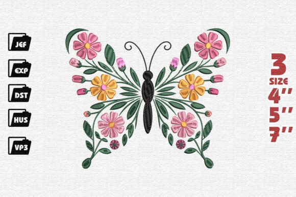 Blooming Butterfly Embroidery: A Springtime Delight