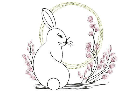Charming Minimalist Bunny with the Moon