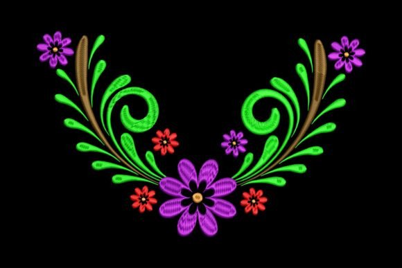 Elegant Beautiful Floral Corner for Embroidery