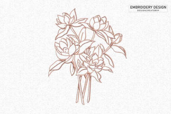 Elegant Spring Winter Flower Embroidery Design