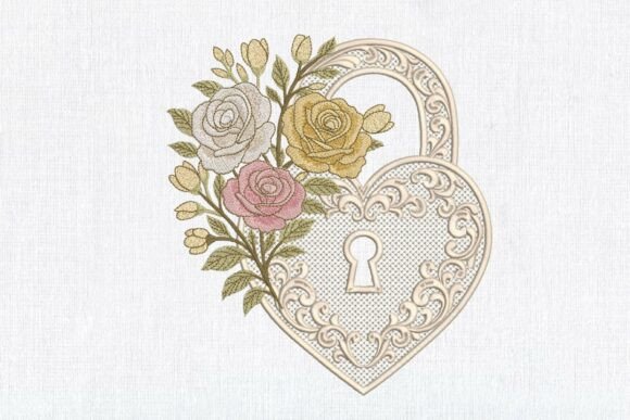 Elegant Vintage Romantic Heart Lock Lace
