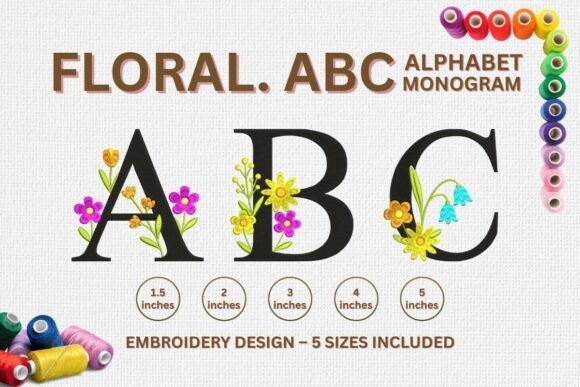 Floral Monogram Alphabet – Elegance in Embroidery