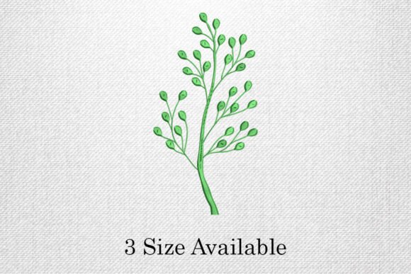 Green Leaf Stem: A Delicate Embroidery Design