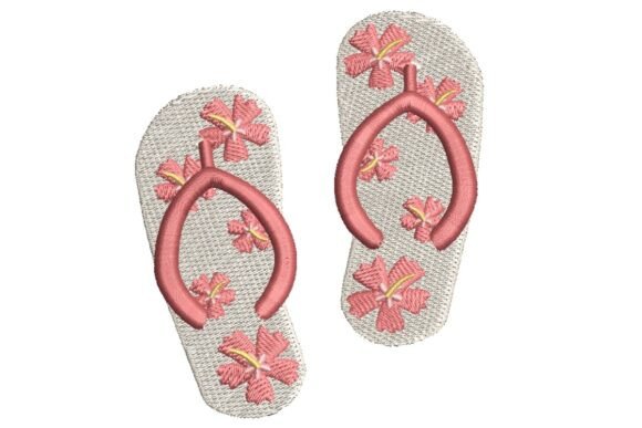 Hibiscus Flower Flip Flops: A Summer Embroidery Delight