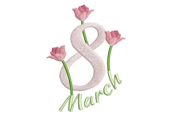 March 8 Flowers: A Charming Embroidery Design