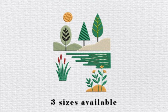 Minimal Landscape Embroidery for Chic Apparel