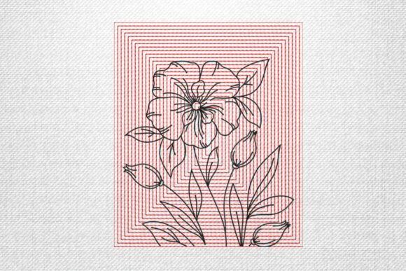 Modern Line Flower: A Bold and Stylish Embroidery Design