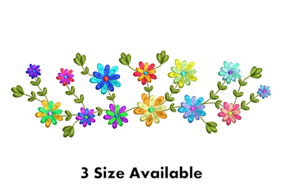 Review: Colorful Floral Border Embroidery Design